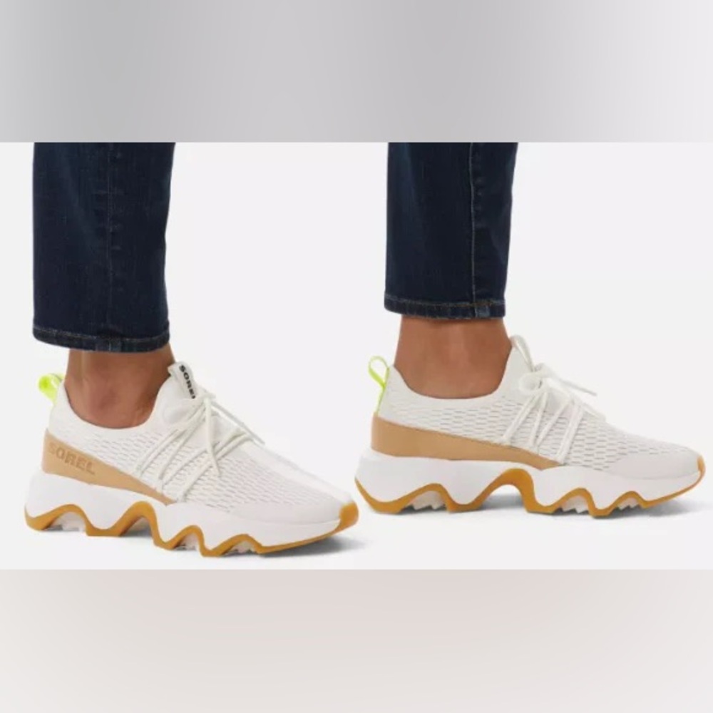 Sorel Kinetic Impact ll White and Tan Women's Sneakers